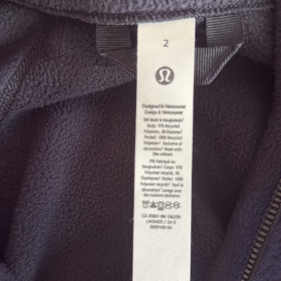 lululemon Women's Half-Zip Fleece Pullover in Black Night Size 2 - Picture 5 of 6